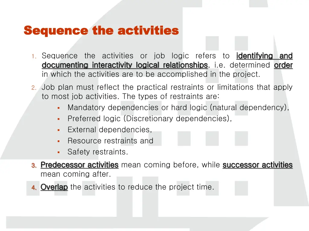sequence the activities sequence the activities
