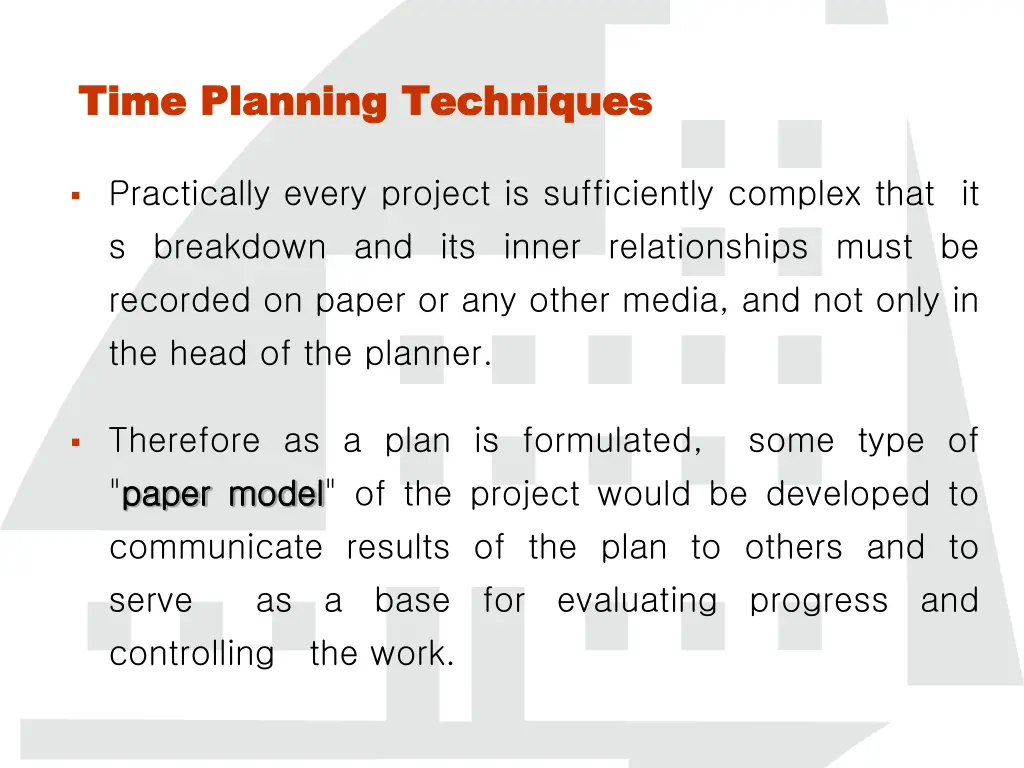 time planning techniques time planning techniques