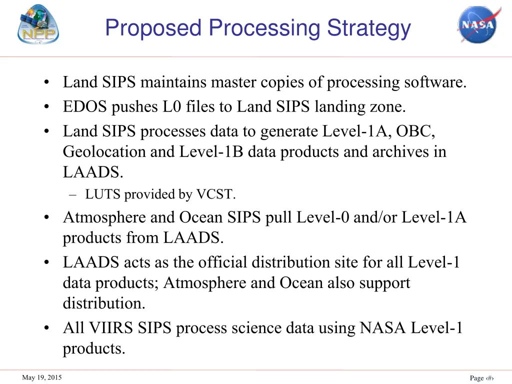 proposed processing strategy