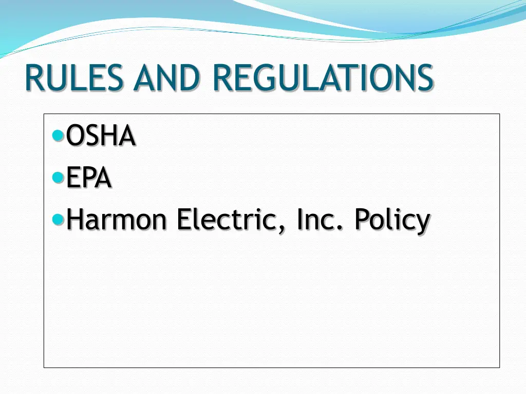 rules and regulations