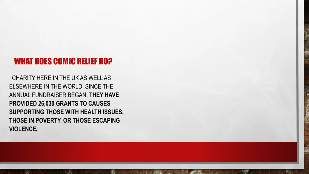 what does comic relief do