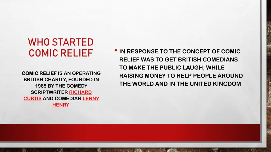 who started comic relief