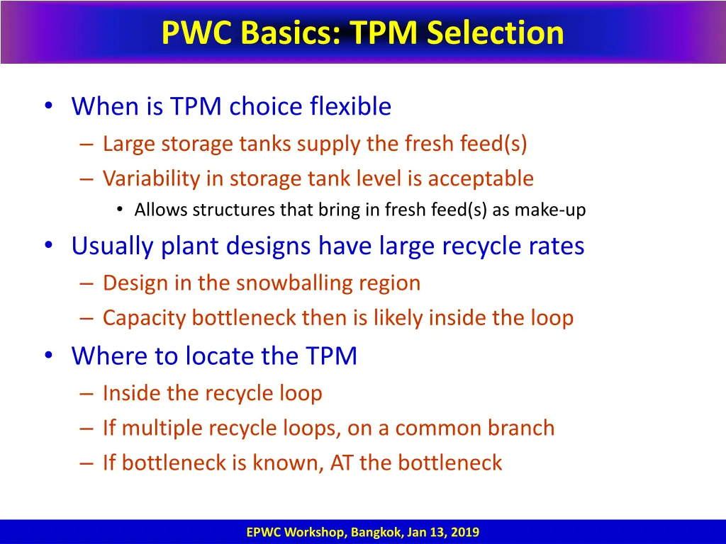 pwc basics tpm selection