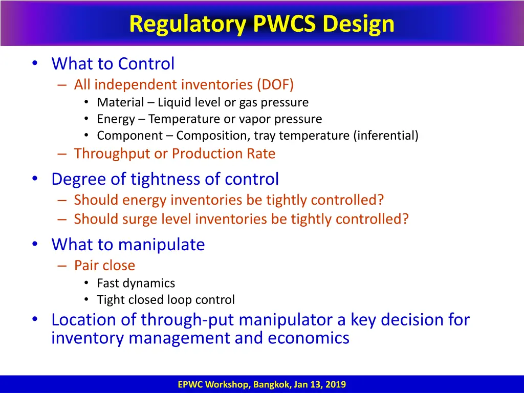 regulatory pwcs design