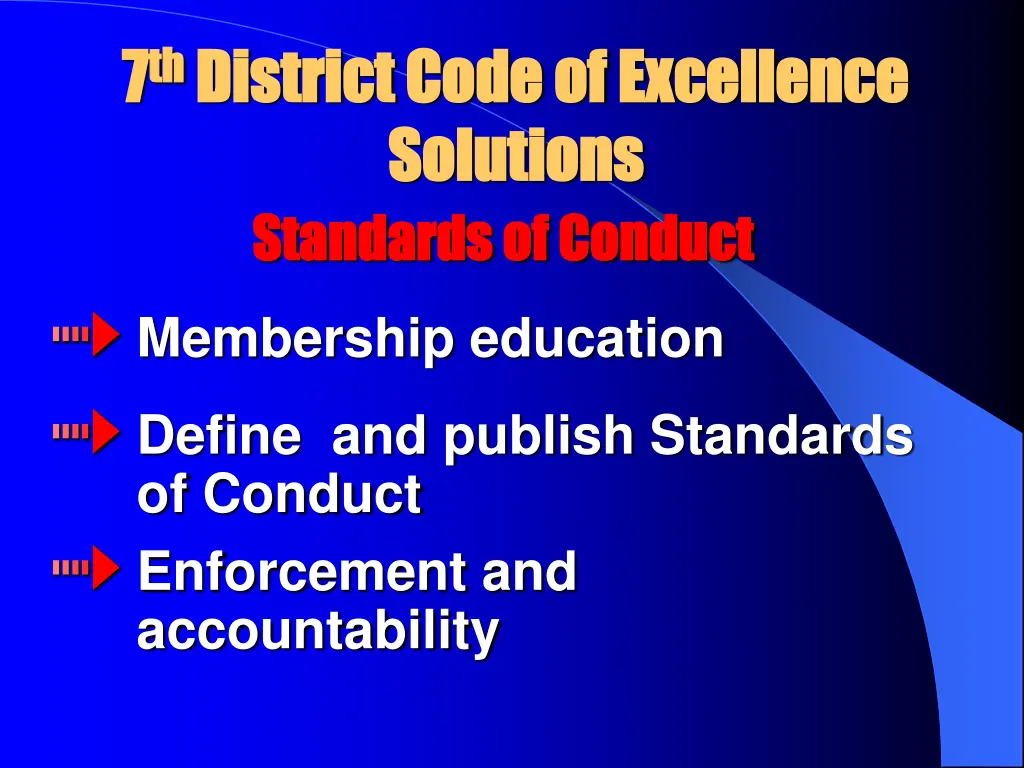 7 7 th th district code of excellence district 10