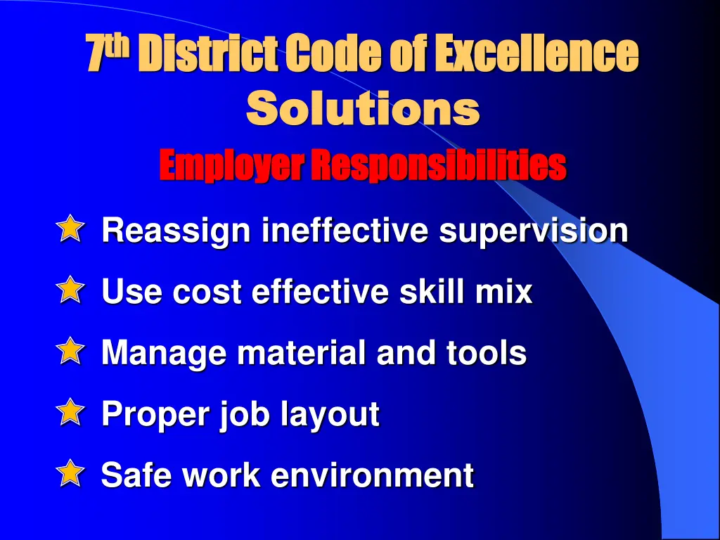 7 7 th th district code of excellence district 11