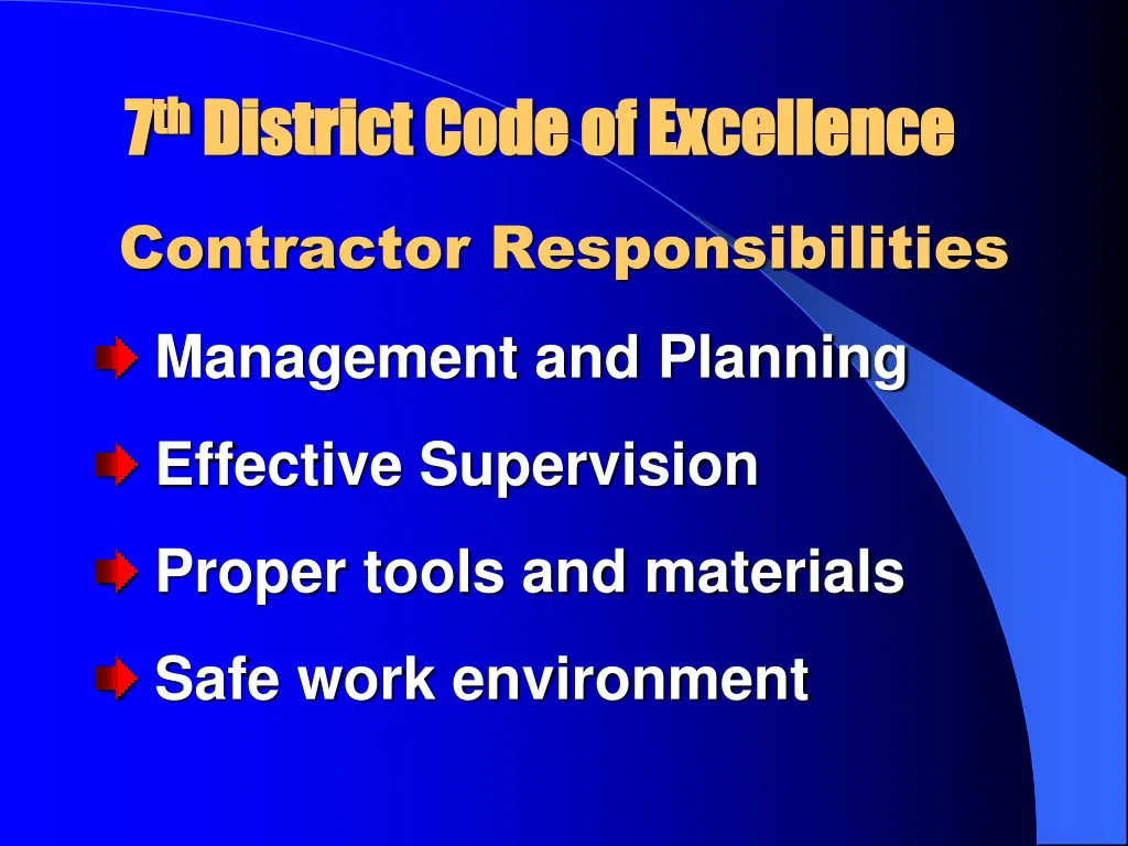 7 7 th th district code of excellence district 4