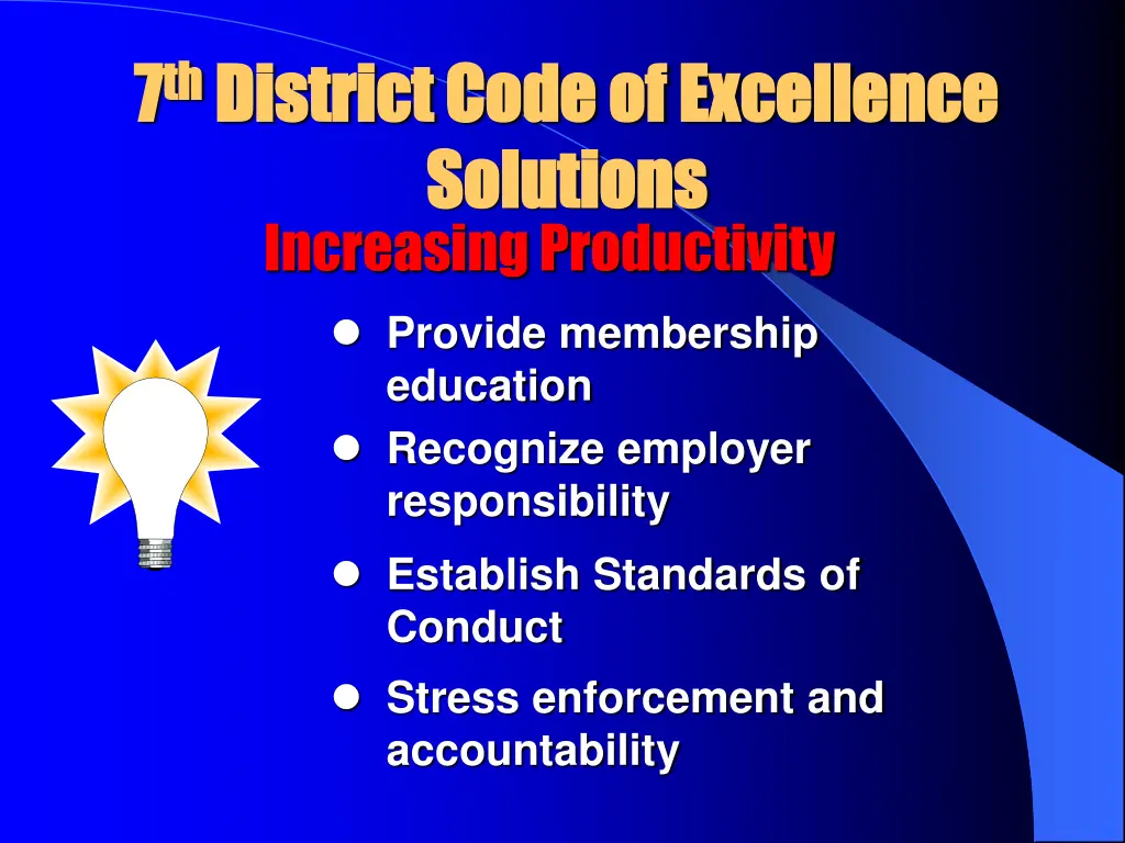 7 7 th th district code of excellence district 8