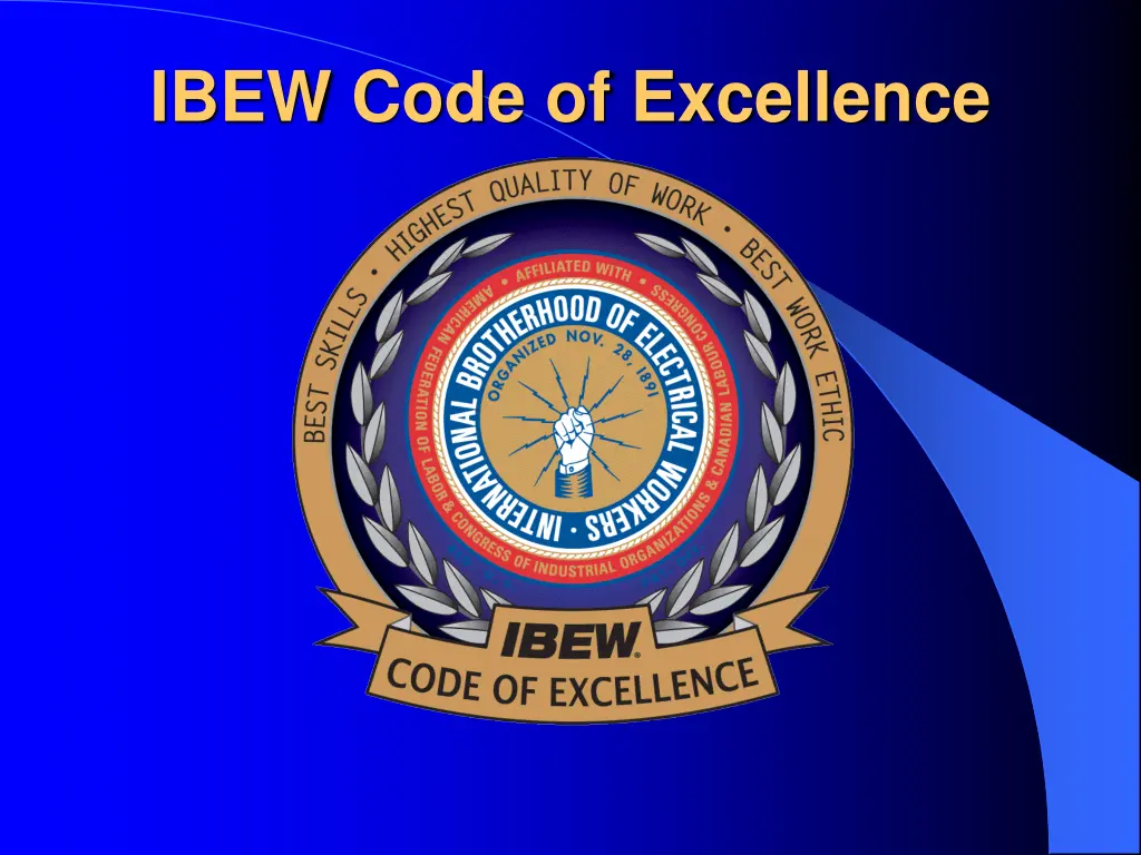ibew code of excellence