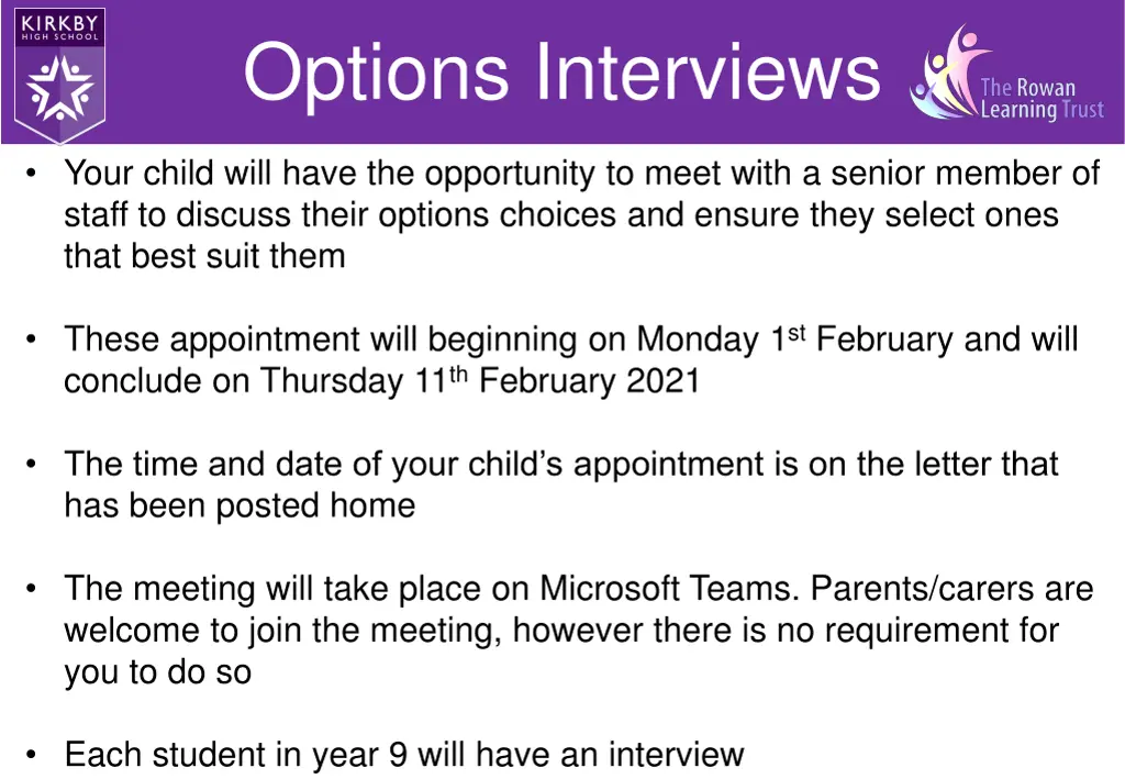 options interviews