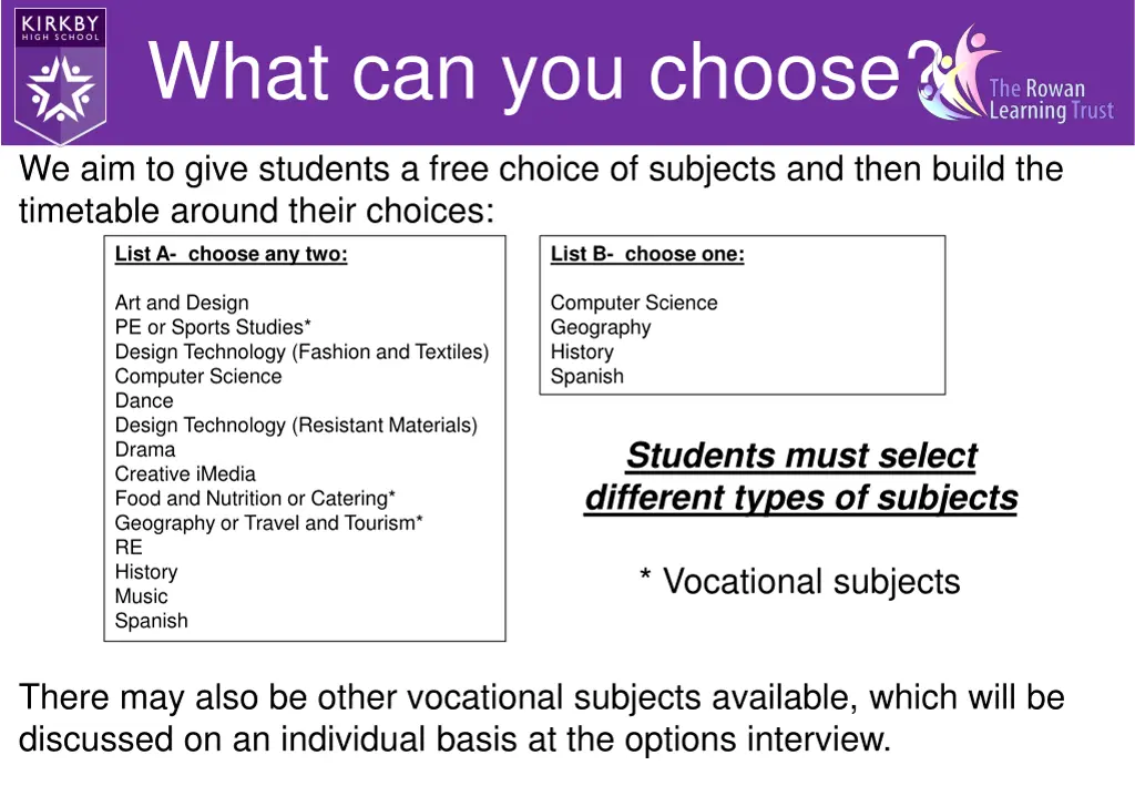 what can you choose