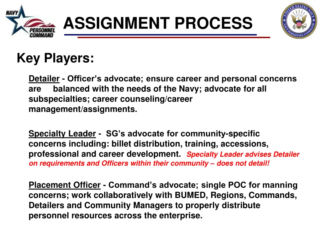 assignment process
