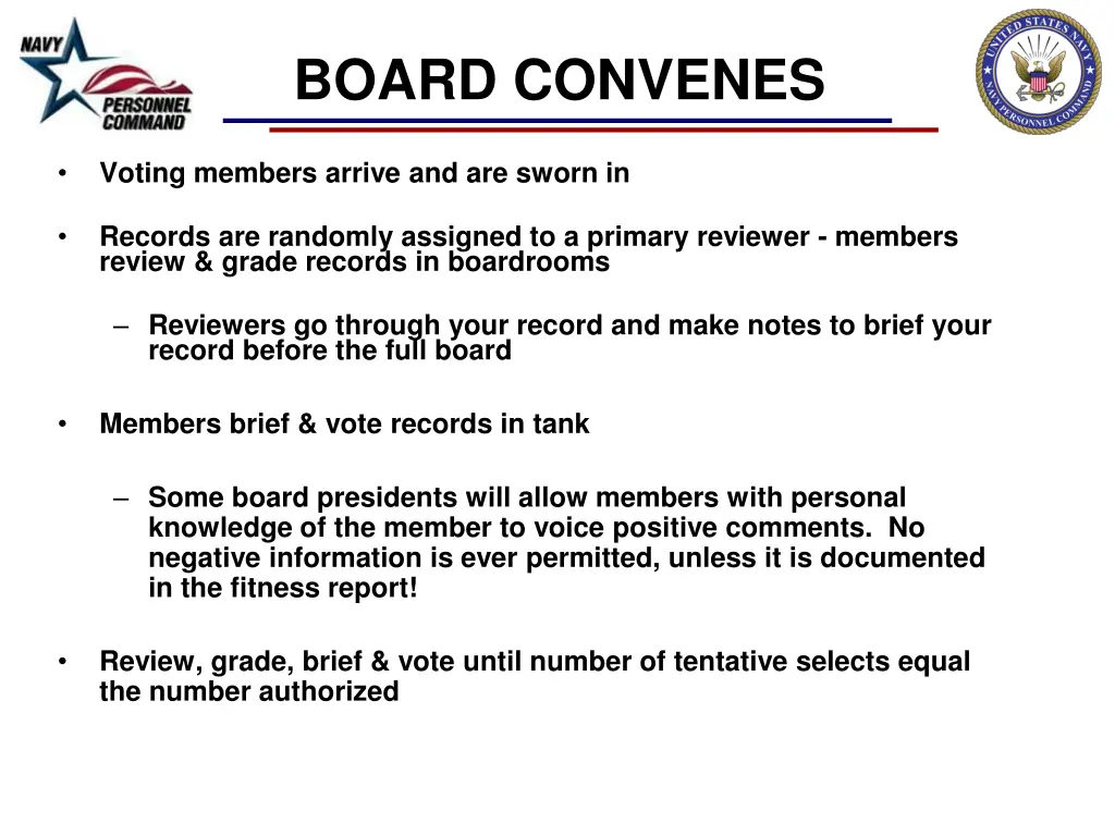 board convenes