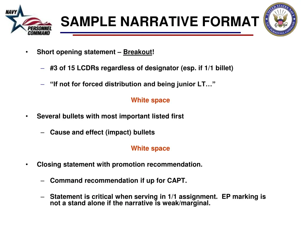 sample narrative format