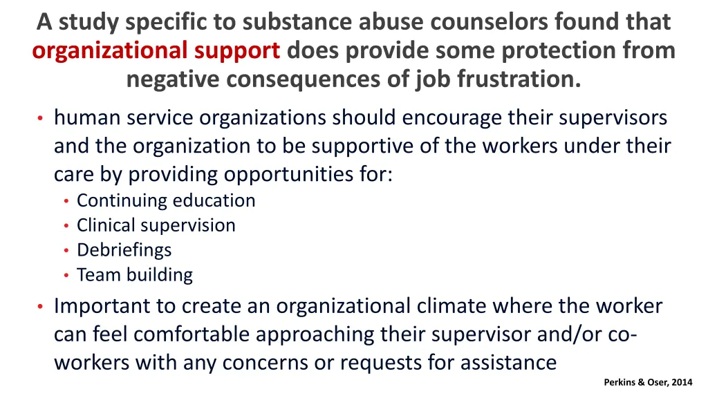 a study specific to substance abuse counselors