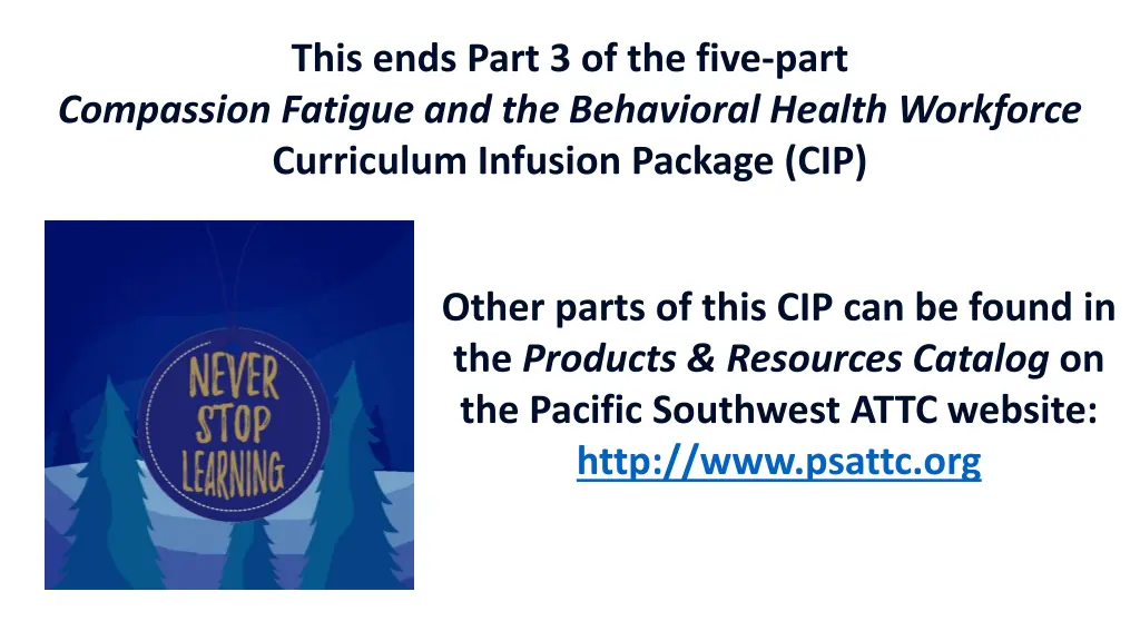 this ends part 3 of the five part compassion