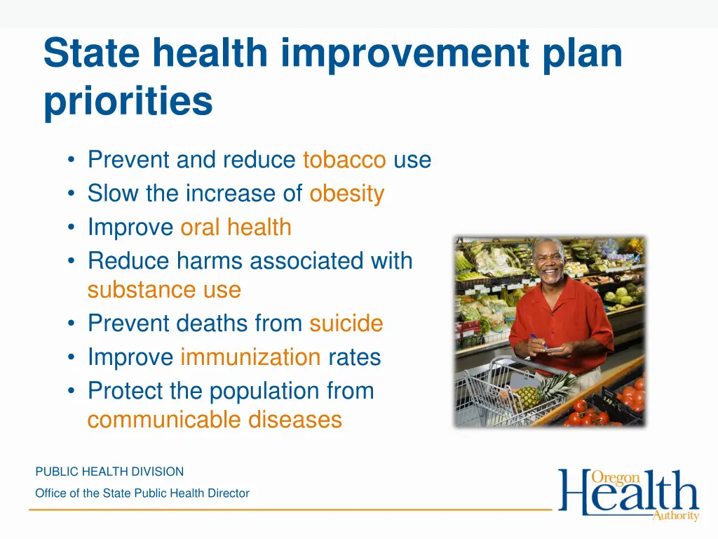 state health improvement plan priorities