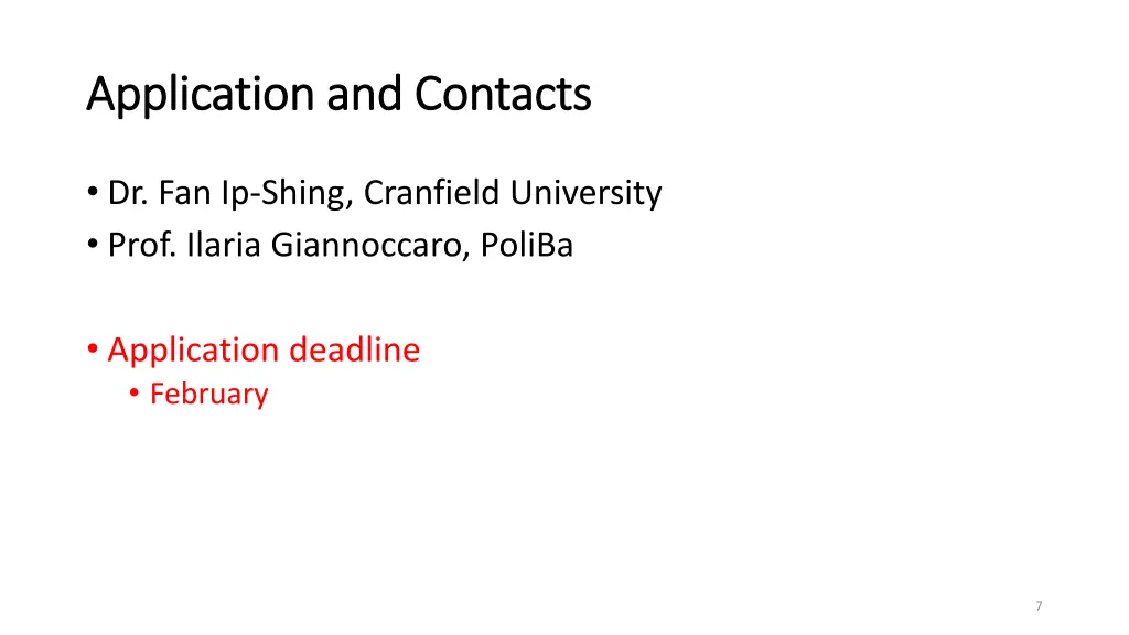 application and application and contacts