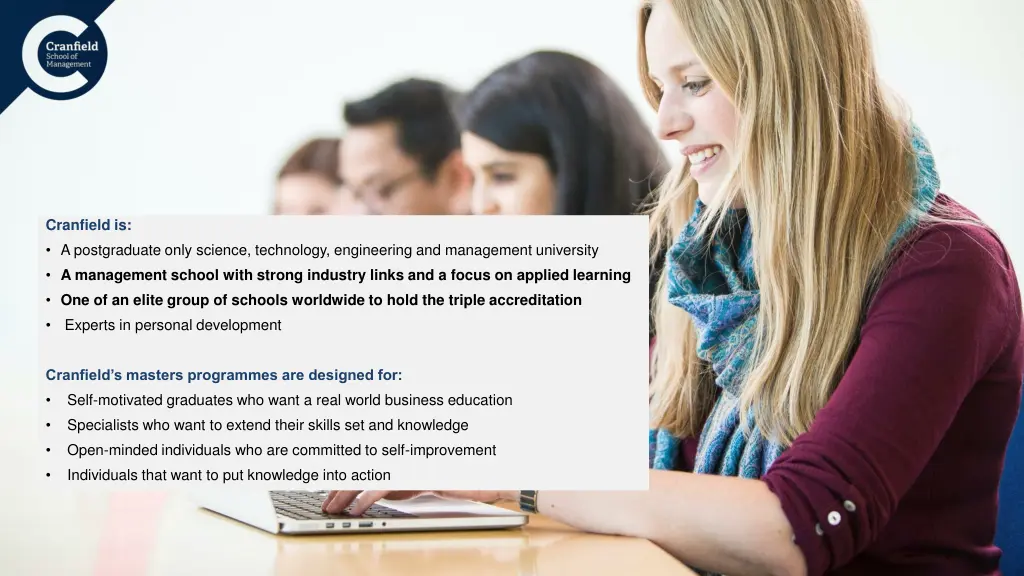 cranfield is a postgraduate only science