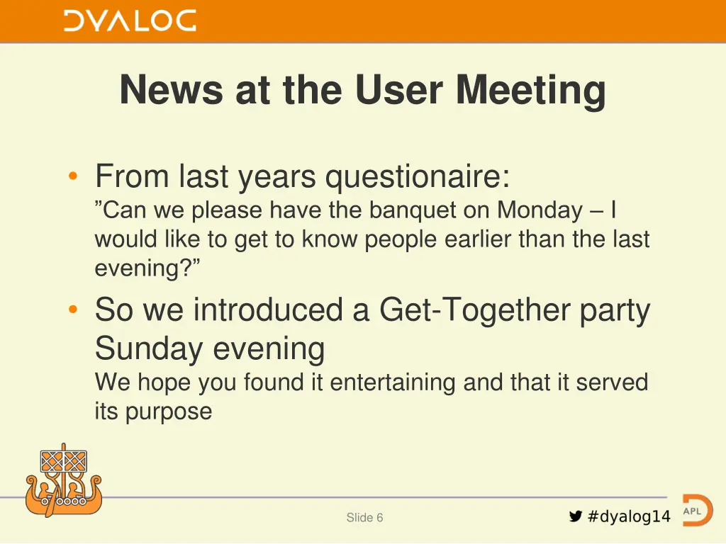 news at the user meeting 1