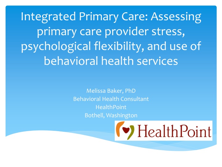 integrated primary care assessing primary care