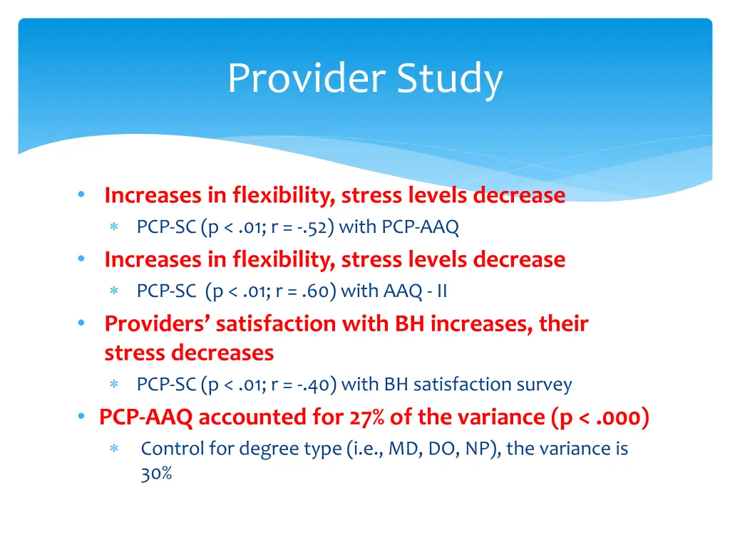 provider study 1