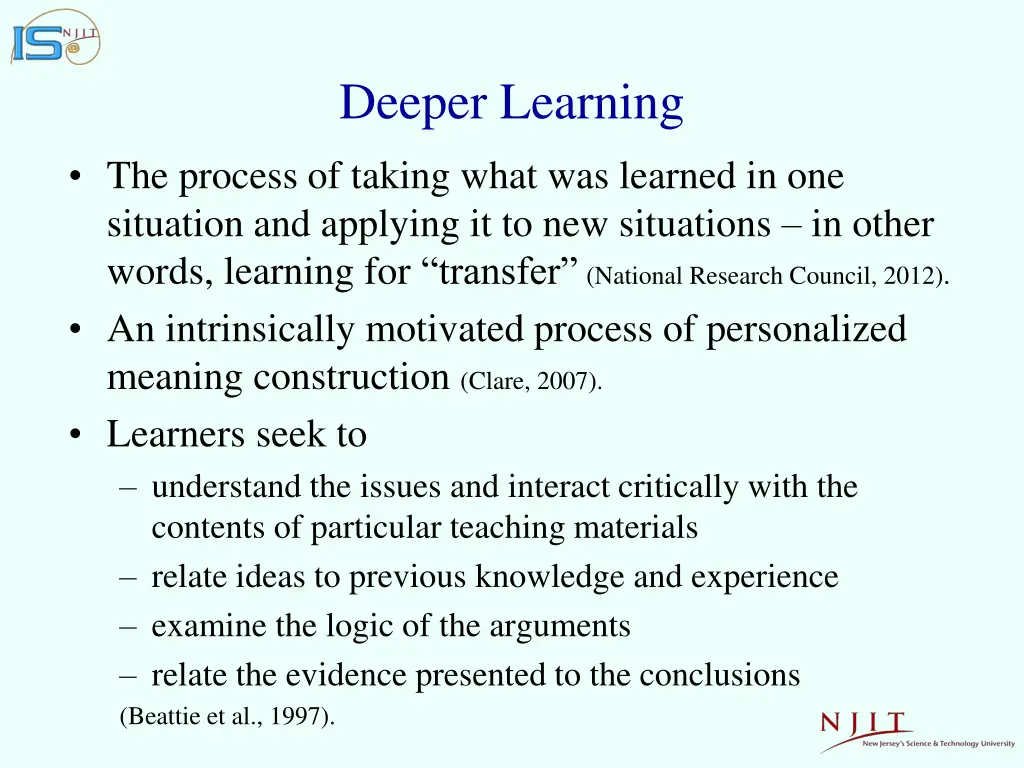 deeper learning