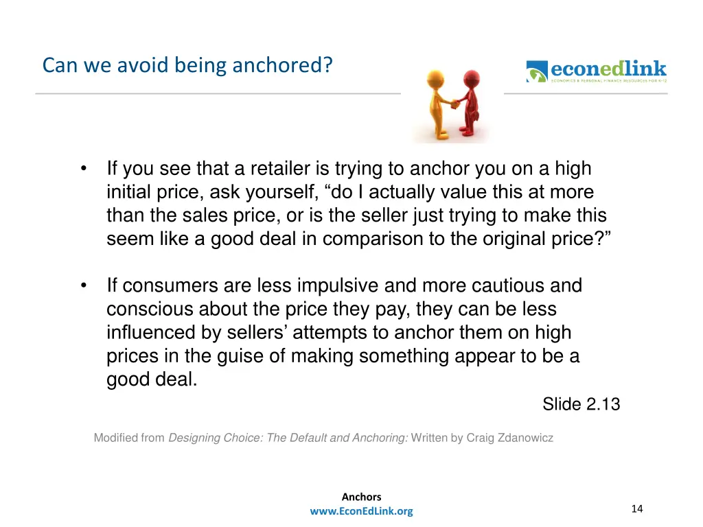 can we avoid being anchored 1
