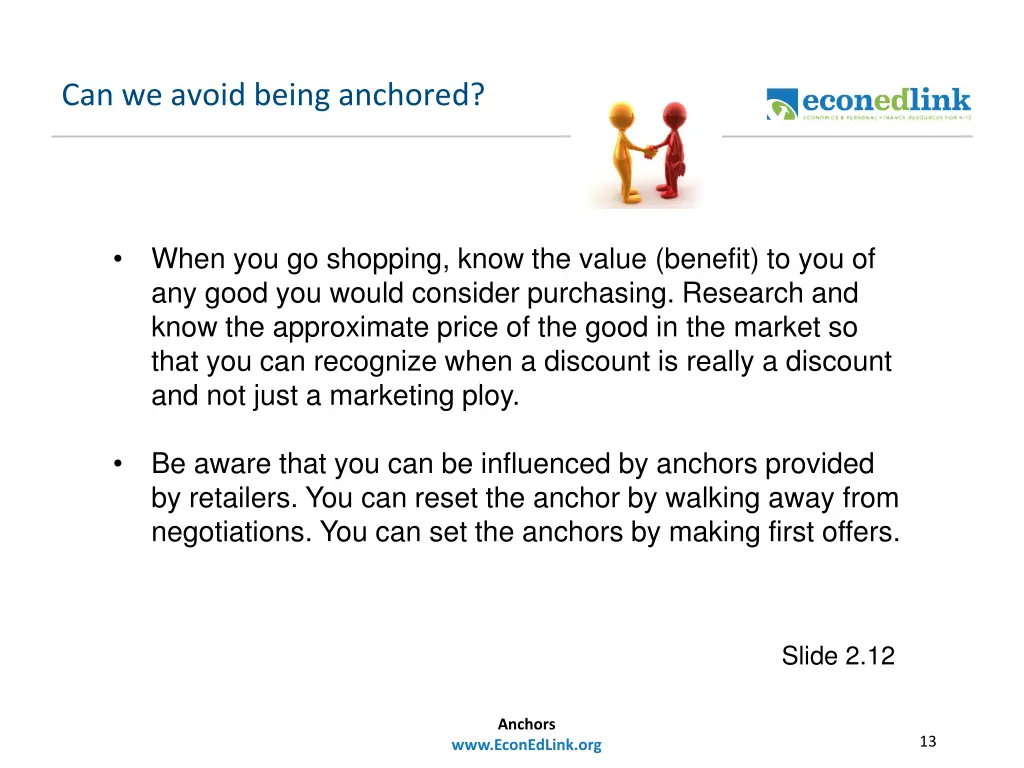 can we avoid being anchored
