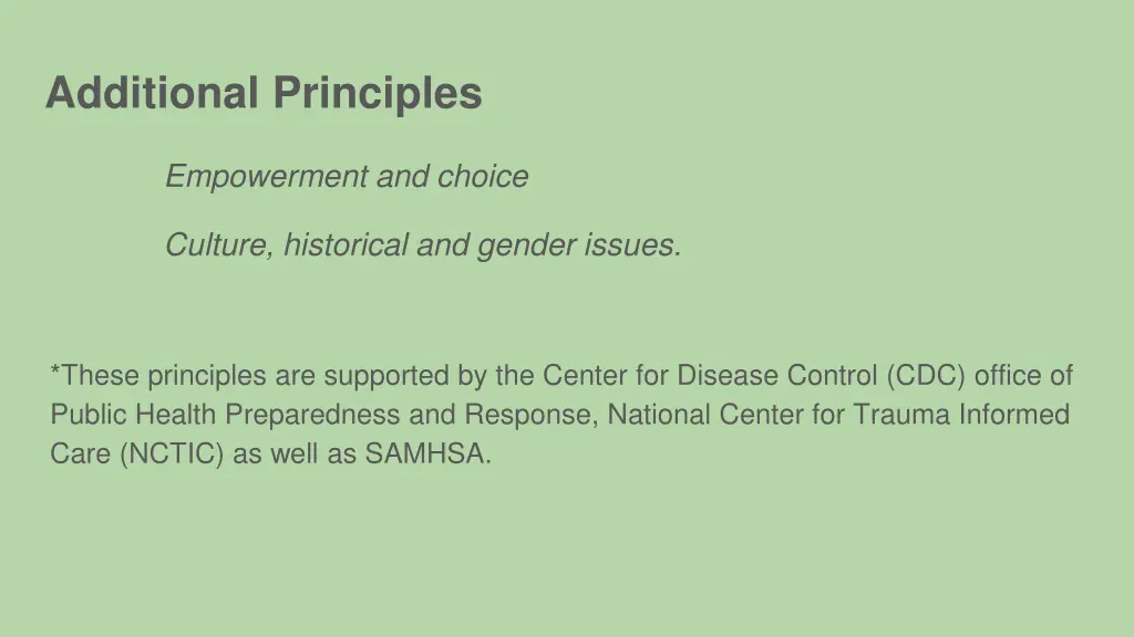 additional principles