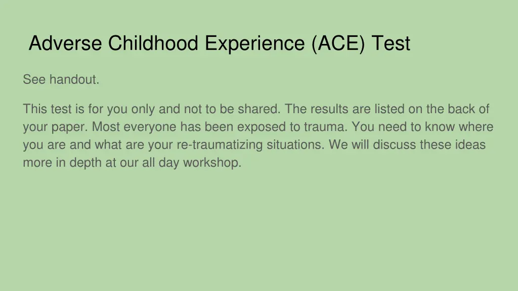 adverse childhood experience ace test