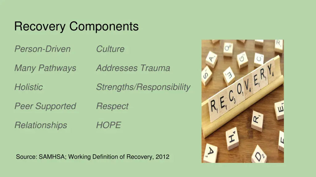 recovery components