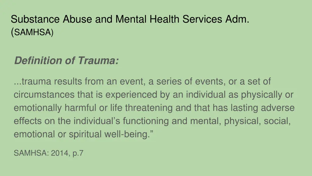 substance abuse and mental health services