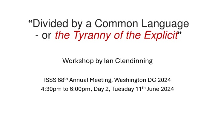 divided by a common language or the tyranny