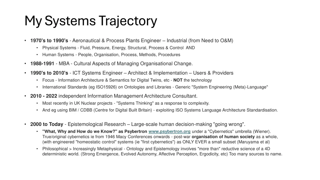 my systems trajectory