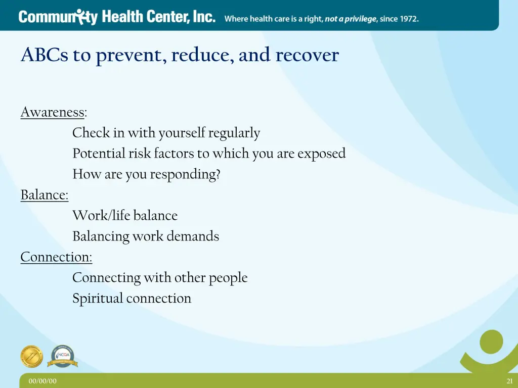 abcs to prevent reduce and recover