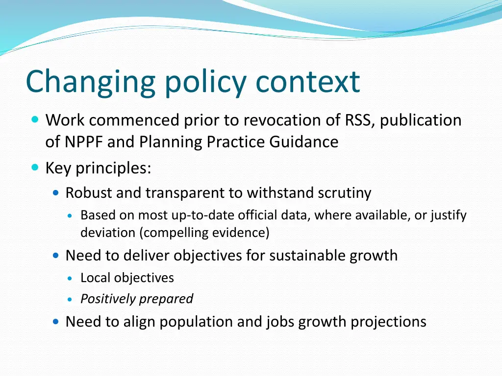 changing policy context