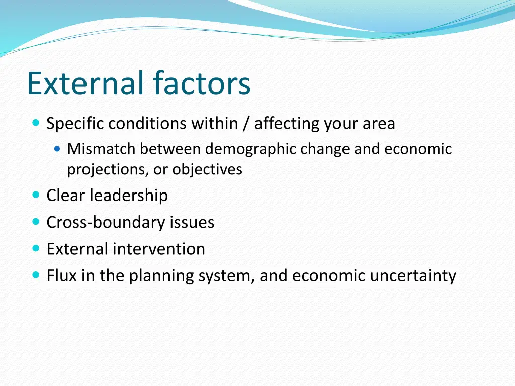 external factors