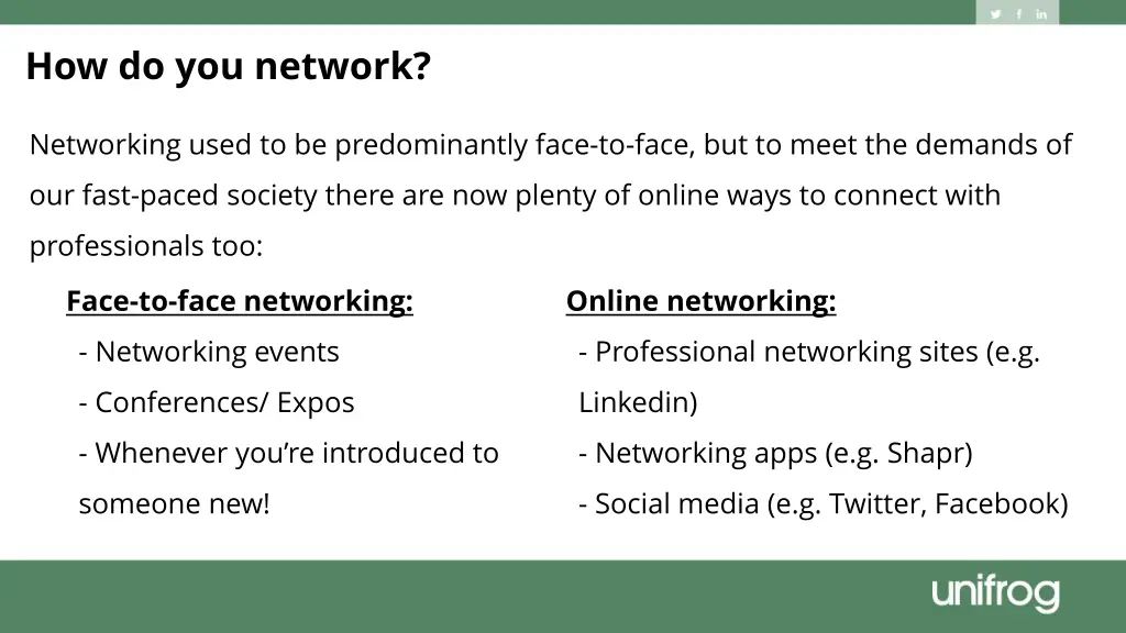 how do you network