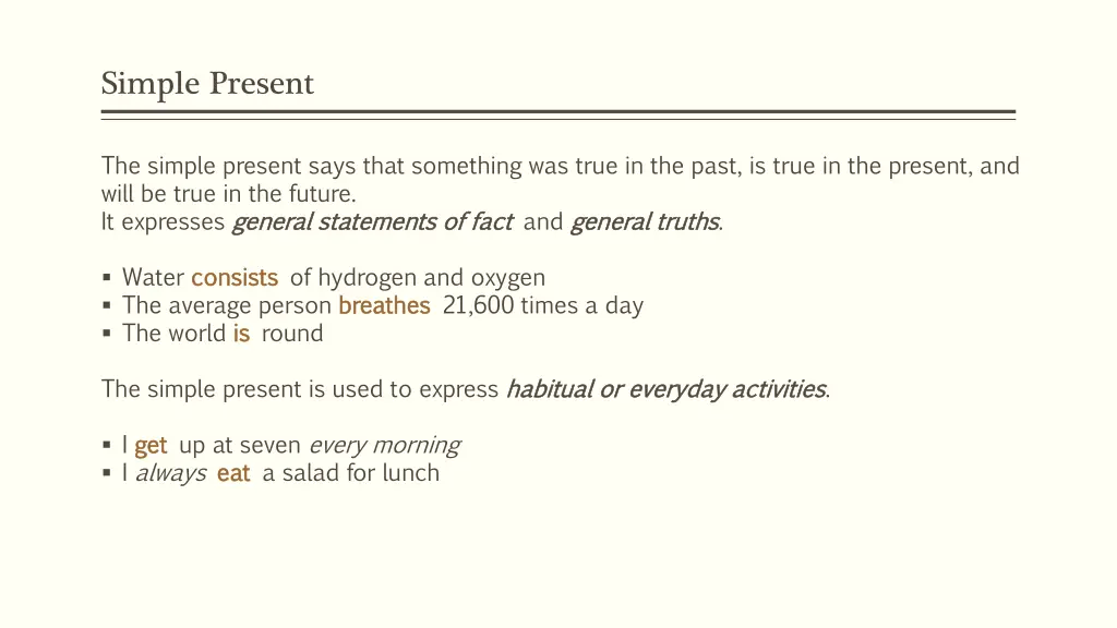 simple present