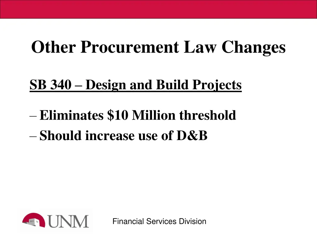 other procurement law changes 1