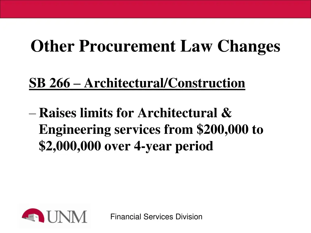 other procurement law changes 2