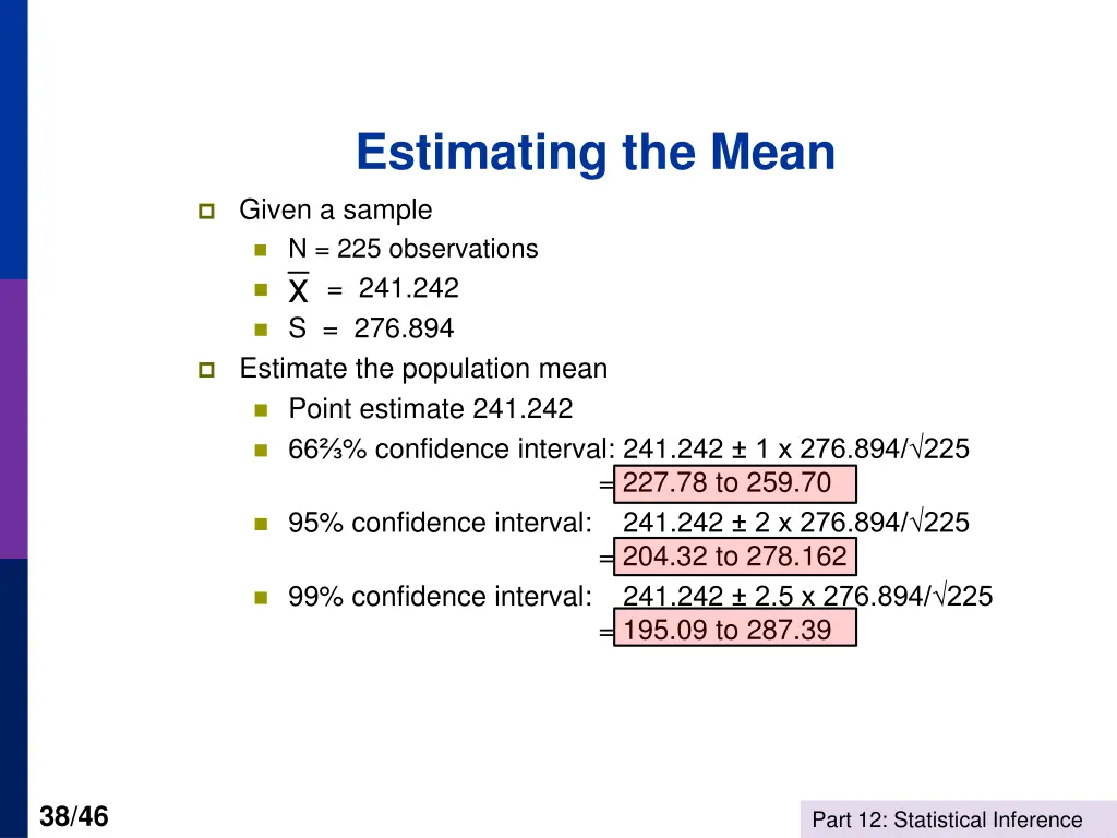 estimating the mean