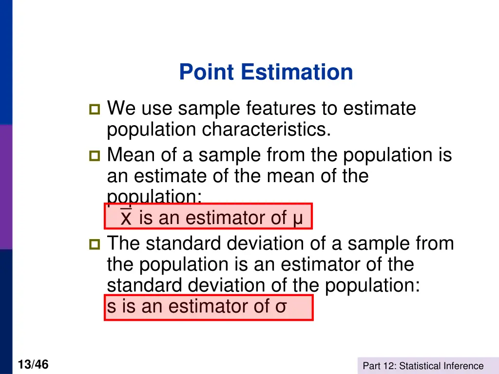 point estimation