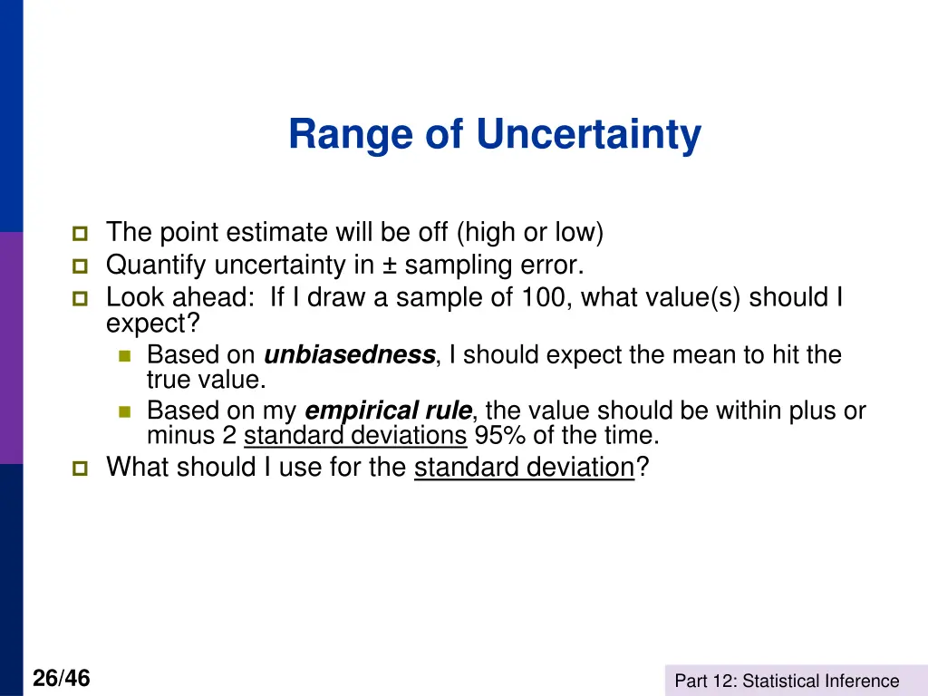 range of uncertainty