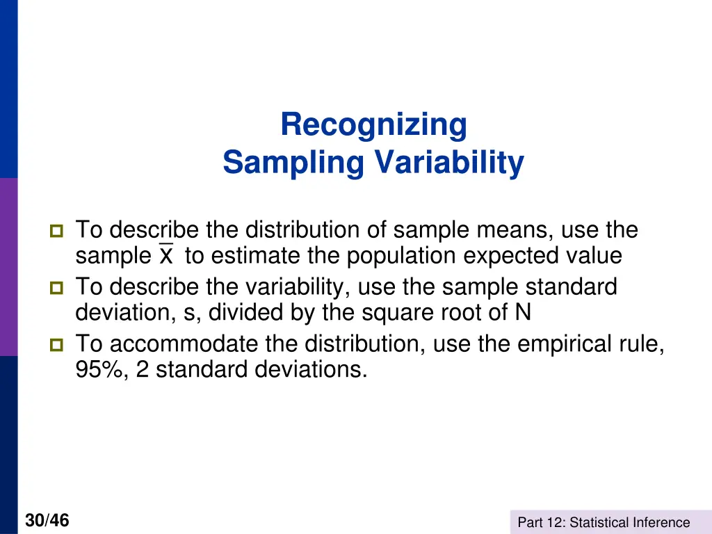 recognizing sampling variability