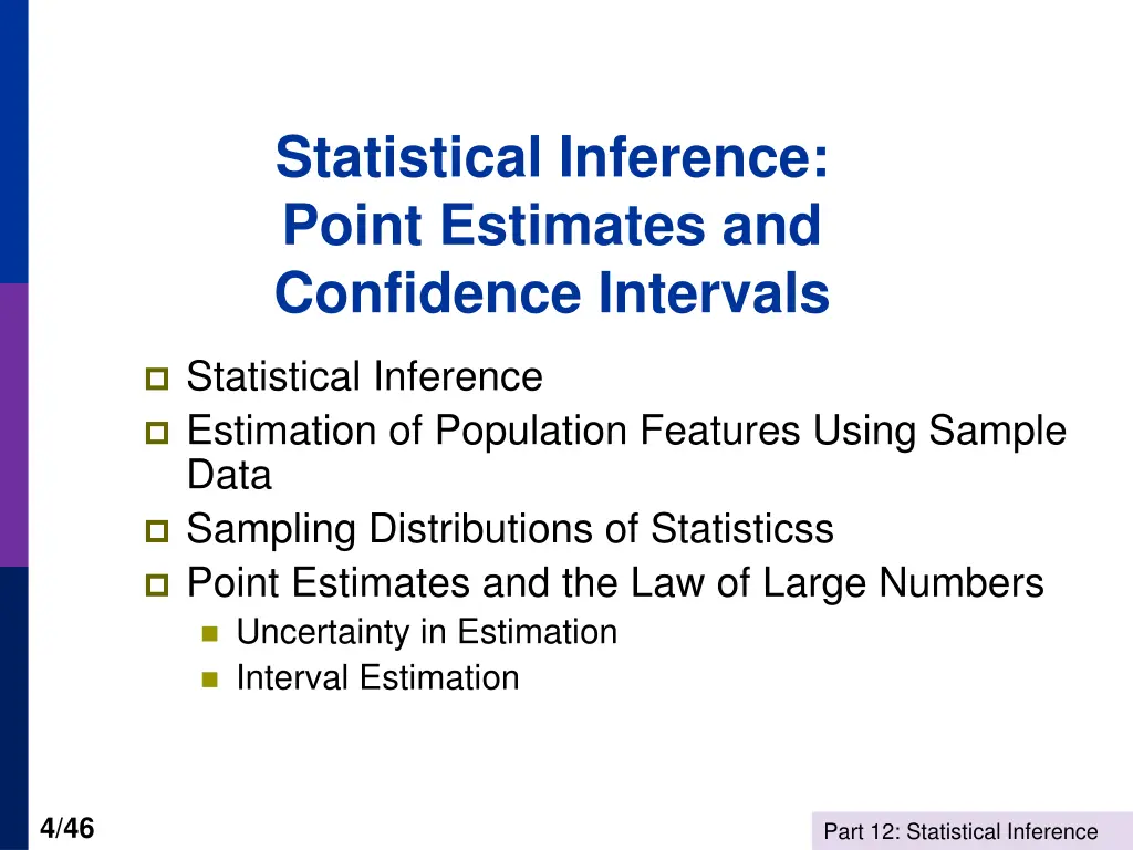 statistical inference point estimates