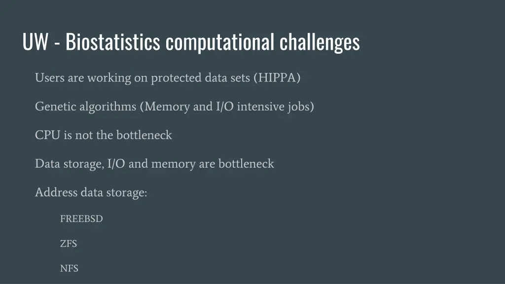 uw biostatistics computational challenges