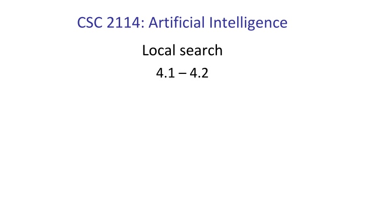 csc 2114 artificial intelligence