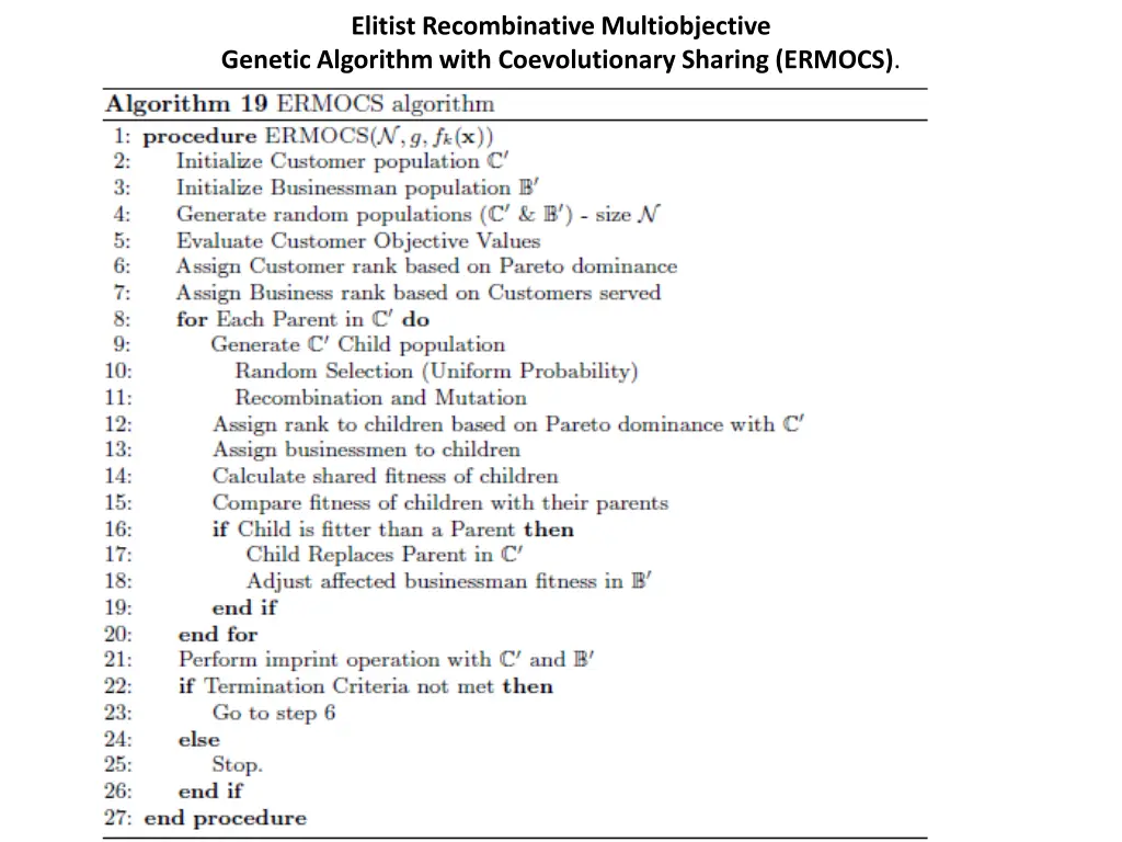 elitist recombinative multiobjective genetic